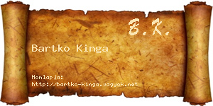 Bartko Kinga névjegykártya